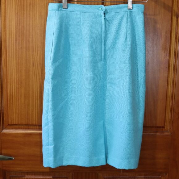 Kasper Vintage Blue Skirt Suit 10 - Picture 13 of 16